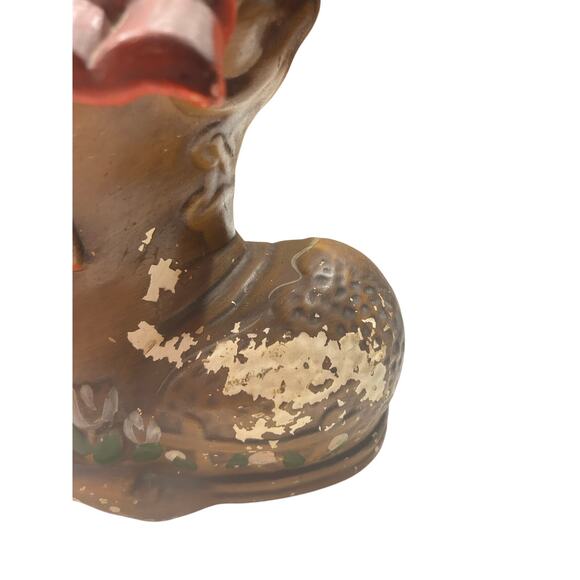 Vintage Boot Shoe Cookie Jar Ceramic Old Woman Who Lived In A Shoe Hand Painted - Picture 2 of 8